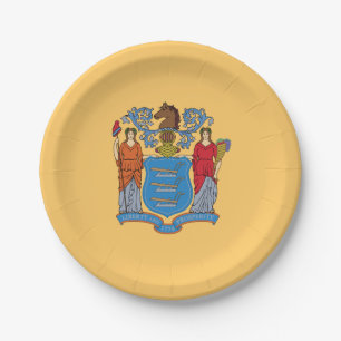 New Jersey State Flag Paper Plate