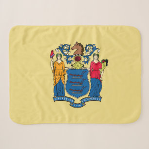 New Jersey State Flag Print Patriotic Sherpa Blanket