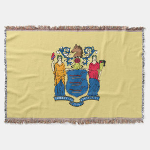 New Jersey State Flag Print Patriotic Throw Blanket