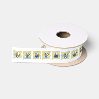 New Jersey state flag typography design Satin Ribbon