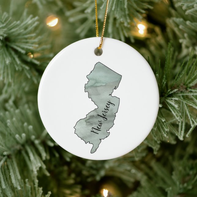 New Jersey State Illustration Ceramic Tree Decoration (Tree)