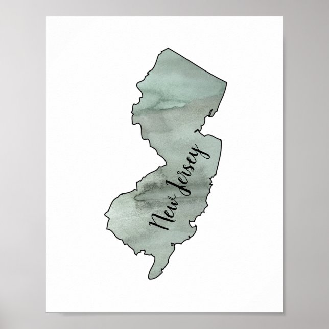 New Jersey State Illustration Poster (Front)