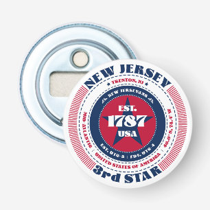 New Jersey State Information Circle Bottle Opener