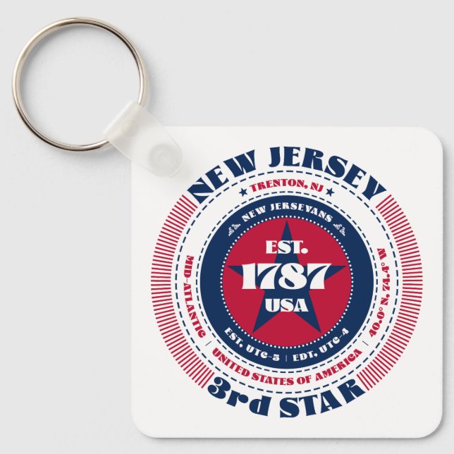 New Jersey State Keychain (Front)