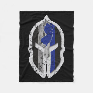 New Jersey State Lice Thin Blue Line Spartan Fleece Blanket