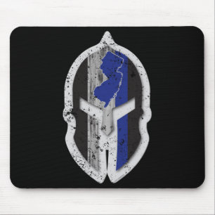 New Jersey State Lice Thin Blue Line Spartan Mouse Mat