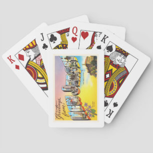 New Jersey State NJ Old Vintage Travel Postcard- Playing Cards