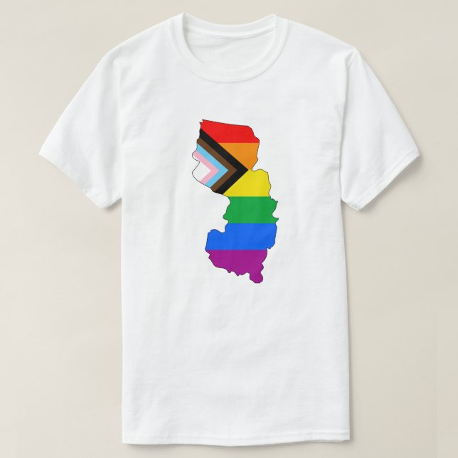 New Jersey State Pride LGBTQ Progress Pride T-Shirt (Design Front)