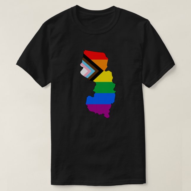 New Jersey State Pride LGBTQ Progress Pride T-Shirt (Design Front)