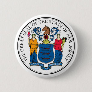New Jersey state seal america republic symbol flag 6 Cm Round Badge