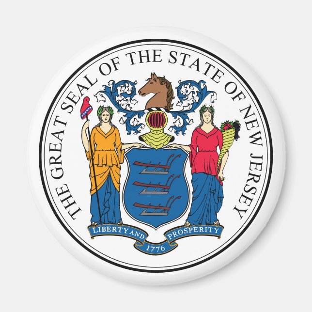 New Jersey state seal america republic symbol flag Magnet (Front)