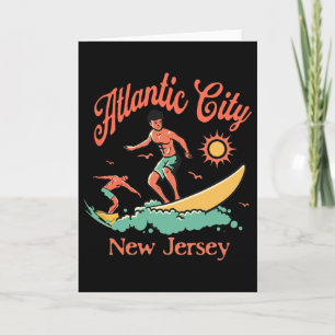 New Jersey Surfer Atlantic City Nj Surfing Beach V Card