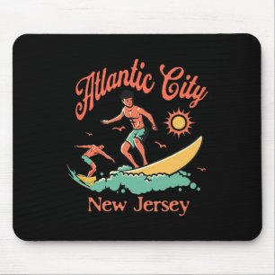 New Jersey Surfer Atlantic City Nj Surfing Beach V Mouse Mat