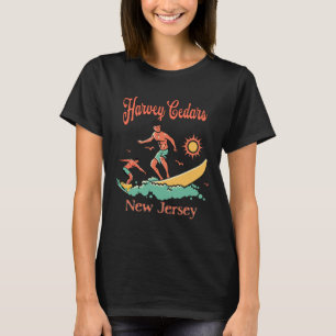 New Jersey Surfer Harvey Cedars Nj Surfing Beach V T-Shirt