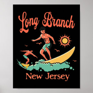 New Jersey Surfer Long Branch Nj Surfing Beach Vac Poster