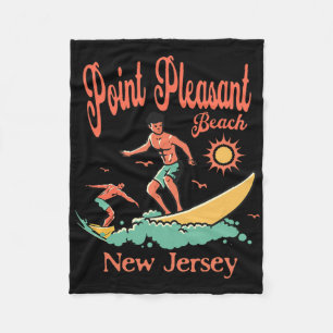 New Jersey Surfer Point Pleasant Beach Nj Surfing Fleece Blanket