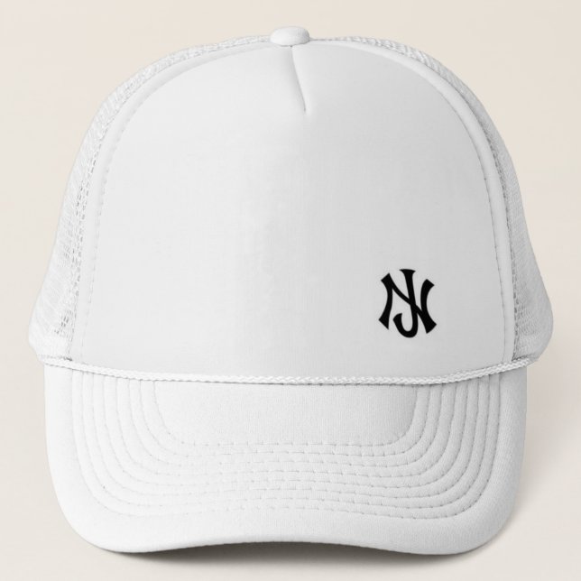 New Jersey trucker all white Trucker Hat (Front)