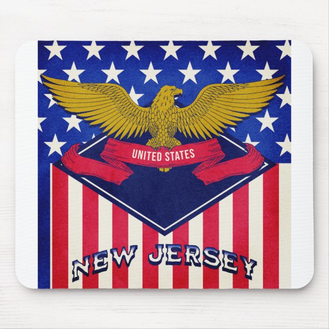 New Jersey USA Flag Mouse Mat (Front)