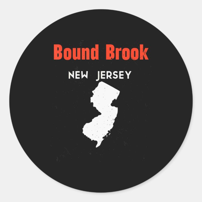 New Jersey Usa State America New Jerseyite Bound B Classic Round Sticker (Front)