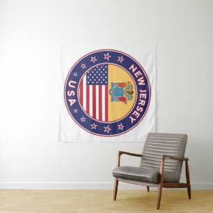 New Jersey, USA States, New Jersey canvas, poster Tapestry