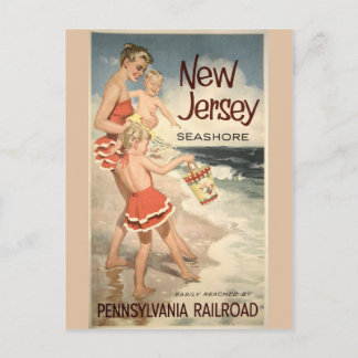 New Jersey Vintage Travel Poster Postcard