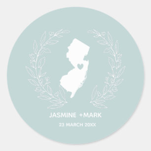 New Jersey wedding favours custom Classic Round Sticker