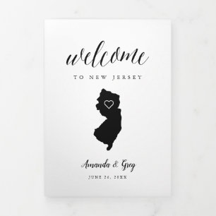 New Jersey Wedding Welcome Letter & Itinerary Tri-Fold Programme