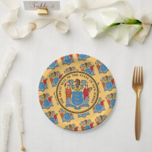 New Jerseyan Flag & Seal, New Jersey Paper Plate