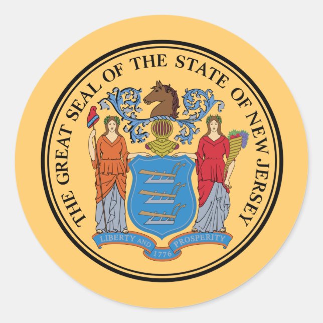 New Jerseyan Seal, Seal of New Jersey Sticker (Front)