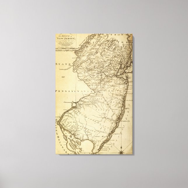 New JerseyPanoramic MapNew Jersey Canvas Print (Front)