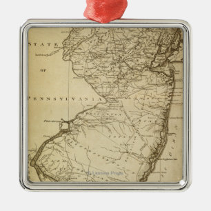 New JerseyPanoramic MapNew Jersey Metal Tree Decoration