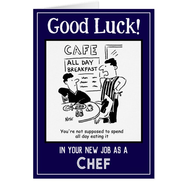 New Job as a Chef. Good Luck Card (Front)