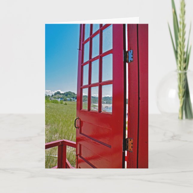 New Job Congratulations Red Open Door Card (Front)