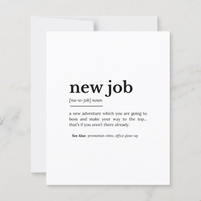 New Job Definition – Funny Motivational Typography (Front)