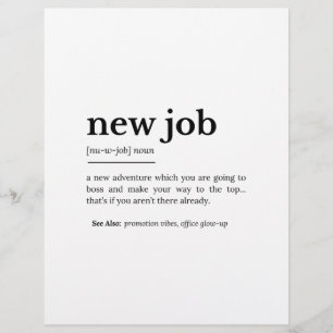 New Job Definition – Funny Motivational Typography Custom Letterhead