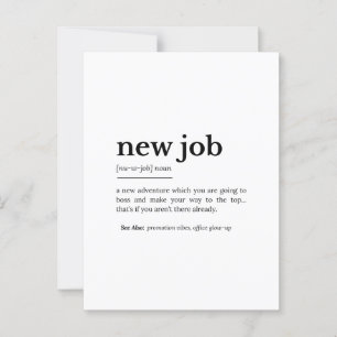 New Job Definition – Funny Motivational Typography Postcard