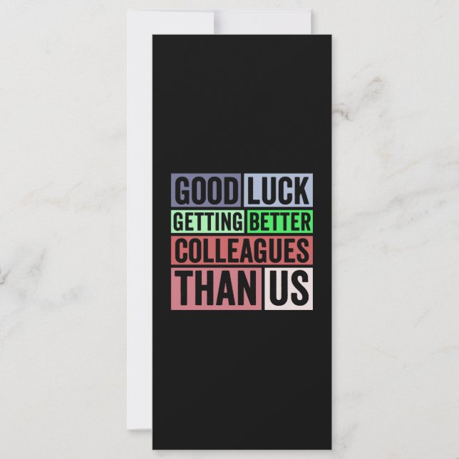 New Job Funny | Farewell Coworker Leaving | Good L Holiday Card (Front)