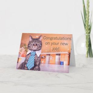 New job kitty greeting card