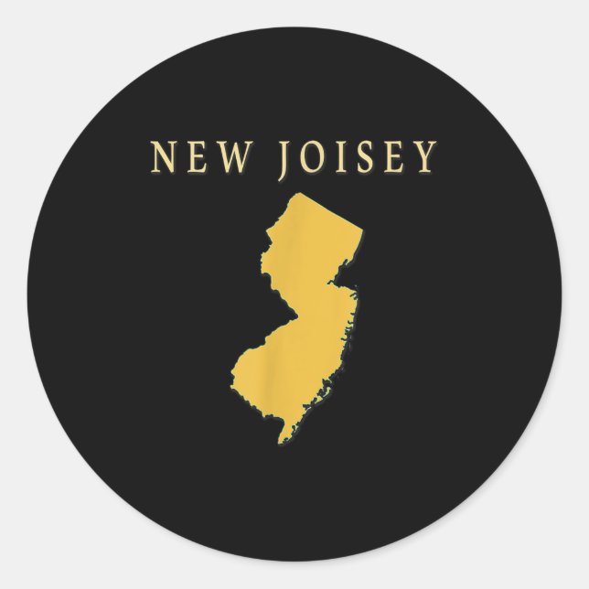 New Joisey Funny  Classic Round Sticker (Front)
