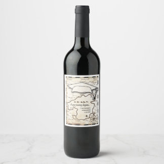 New Journey Begins Map Graduation Party Wine Label