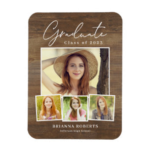 New Journey Rustic Graduation Announcement Magnet