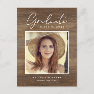 New Journey Rustic Graduation Announcement Postcar Postcard