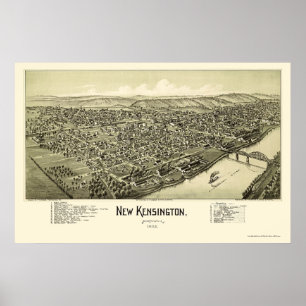 New Kensington, PA Panoramic Map - 1902 Poster