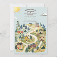 New Kid Hometown Watercolor Blue Fall Baby Shower