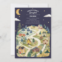 New Kid Hometown Watercolor Night Baby Shower