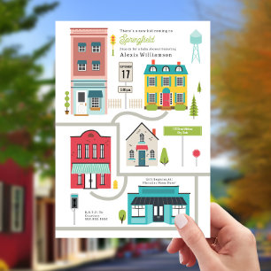 New Kid Neighbourhood Town Baby Shower Invitation
