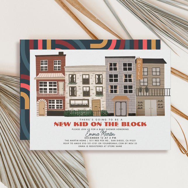 New Kid on the Block City Bldg Boy Baby Shower Invitation (Creator Uploaded)