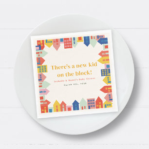 New Kid On The Block Neighborhood Baby Shower Napkin