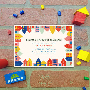 New Kid On The Block Neighbourhood Baby Shower Invitation
