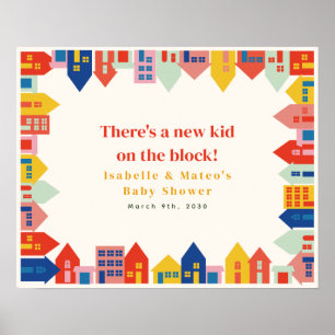 New Kid On The Block Neighbourhood Baby Shower Poster